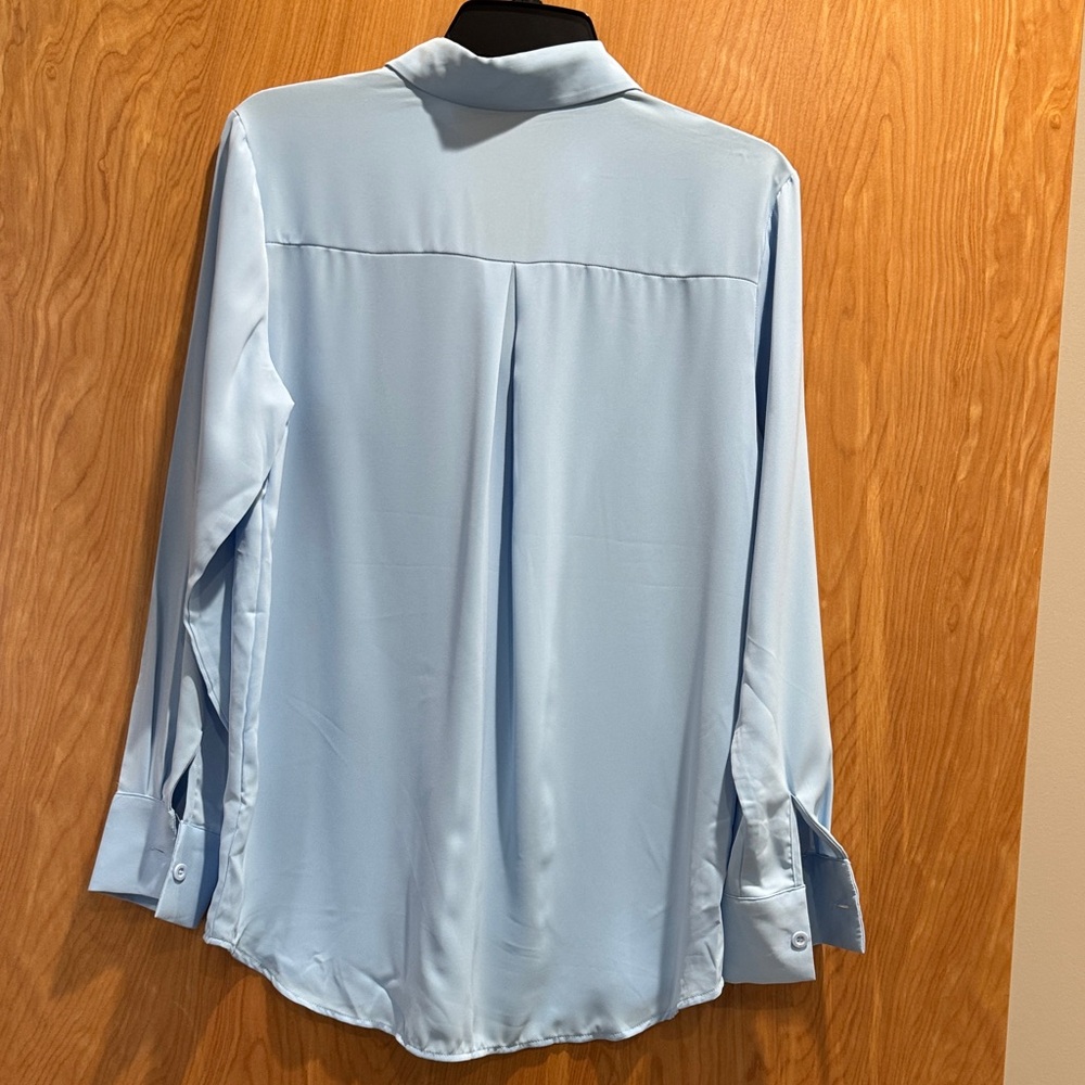 Classic Light Blue Button-Up Blouse - Picture 2 of 3